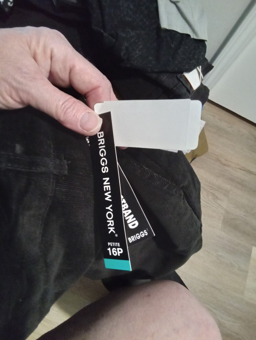 NWT Vintage Deadstock Briggs New York Black Cotton Stretch Pants Sz 16 Petite - Picture 11 of 13